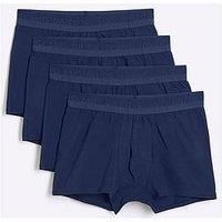 River Island 4Pk Cotton Stretch Ri Trunks