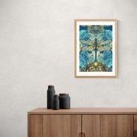 East End Prints Spirited Dragonfly Print Blue