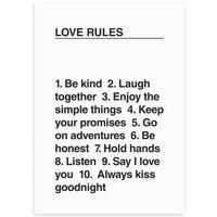 East End Prints Love Rules Print