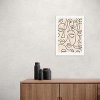 Single Line Faces Wall Art Print Various Sizes