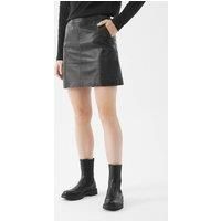 Bolongaro Trevor Women's Real Leather Heather Mini Skirt in Black | Size: Large