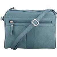 Genuine Soft Leather Crossbody Shoulder Handbag with Suede Panelling