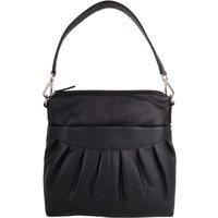 Soft Leather Ruched Detail Detachable Strap Cross Body Shoulder Bag