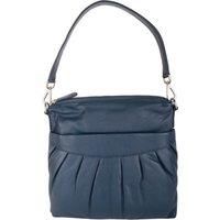 Soft Leather Ruched Detail Detachable Strap Cross Body Shoulder Bag