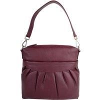 Soft Leather Ruched Detail Detachable Strap Cross Body Shoulder Bag