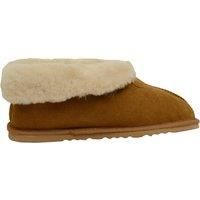 SNUGRUGS Womens Sheepskin Boot Slipper with Sheepskin Cuff & EVA Rubber Sole, Chestnut, 9 UK / 42 EU