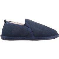 ABSOLUTE FOOTWEAR Men's Mens Sheepskin Lined Suede Slipper with Elasticated Twin Gusset in Navy | Size: 9