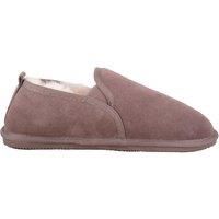 ABSOLUTE FOOTWEAR Men's Mens Sheepskin Lined Suede Slipper with Elasticated Twin Gusset in Brown | Size: 8