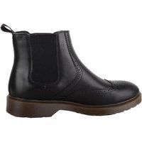 ABSOLUTE FOOTWEAR Men's Easy Slip On Faux Leather Chelsea Desert Boot with Twin Gusset in Black | Size: 10