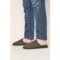 Moshulu Men's 'Weston 3' Suede Mule Slippers in Olive | Size: 10