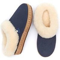 Moshulu Women's 'Sagrada' Sheepskin Suede Wedge Mule Slippers in Indigo | Size: 4