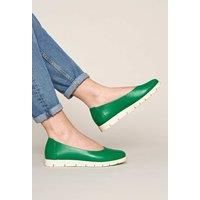 'Jin' Leather Flat Slip On Shoes