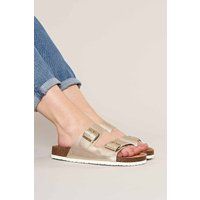 'Bavaria Metallic' Metallic Cork Mule Sandals