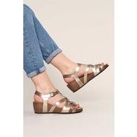 'Polperro' Strappy Cork Wedge Sandals