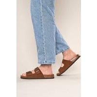 'Munich Suede' Suede Cork Mule Sandals