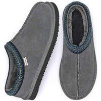 Moshulu Men's 'Seathorn' Leather Sheepskin Mule Slippers in Grey | Size: 7