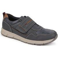 Pavers Men's Wide Fit Adjustable Fasten Trainers in Navy | Size: 12
