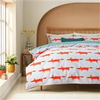 Habitat x Scion Cotton Mr Fox Light Blue Bedding Set-Double