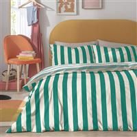 Habitat Stripe Green and White Bedding Set - King size