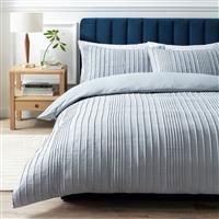 Argos Home Crinkle Blue Bedding Set - Double