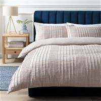 Argos Home Crinkle Taupe Bedding Set - King size