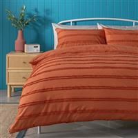 Habitat Cotton Tufted Stripe Orange Bedding Set - Double