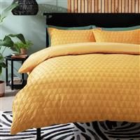 Habitat Cotton Triangle Waffle Mustard Bedding Set - Single