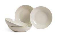 Habitat Ripple 4 Piece Stoneware Pasta Bowls - Cream