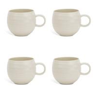 Habitat Ripple Set of 4 Stoneware Mugs - Cream