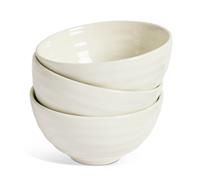 Habitat Ripple 3 Piece Stoneware Nibble Bowls - Cream