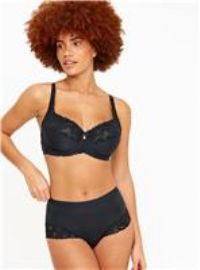 DD+ Black Floral Lace Underwired Bra 38F