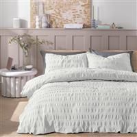 Habitat Widestripe Seersucker White Bedding Set - King size