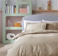 Habitat Cotton Textured Print Natural Bedding Set - Single