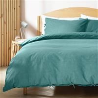 Habitat Cotton Textured Print Green Bedding Set - Double