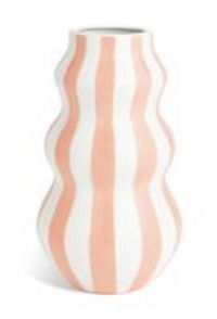 Habitat Hand Painted Stripe Vase - Pink