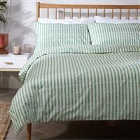 Habitat Wallpaper Leaf Stripe Green Bedding Set - Single