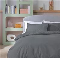 Habitat Cotton Textured Print Charcoal Bedding Set - Single