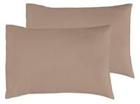 Habitat Cotton Rich Standard Pillowcase Pair -Taupe