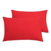 Habitat Brushed Cotton Standard Pillowcase Pair - Red