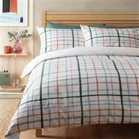 Habitat Painted Check White Bedding Set - Double