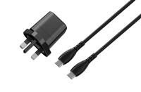 25W USB-C Mains Charger and USB-C Cable - Black