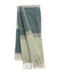 Habitat Brushed Stripe Faux Mohair Throw - Blue & Sage