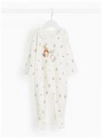 Peter Rabbit Cream Velour Sleepsuit 3-6 months