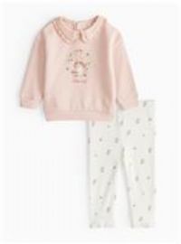 Peter Rabbit Pink Collared Sweatshirt & Print Leggings Set Up to 3 mths