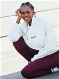 REAKTIV Cream Classic Quarter Zip Funnel Neck Sweat XL