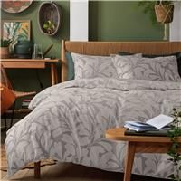 Habitat Linear Leaf Grey Bedding Set - King size