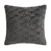 Habitat Faux Fur Textured Cushion - Charcoal - 43x43cm