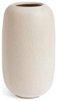 Habitat Large Ribbed Ceramic Vase - Natural