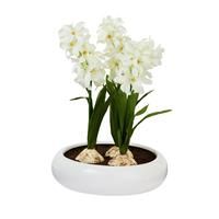 Argos Home Artificial Hyacinths in Ceramic Pot - Cream