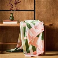 Habitat Midcentury Knitted Throw - Pink & Green- 125x150cm